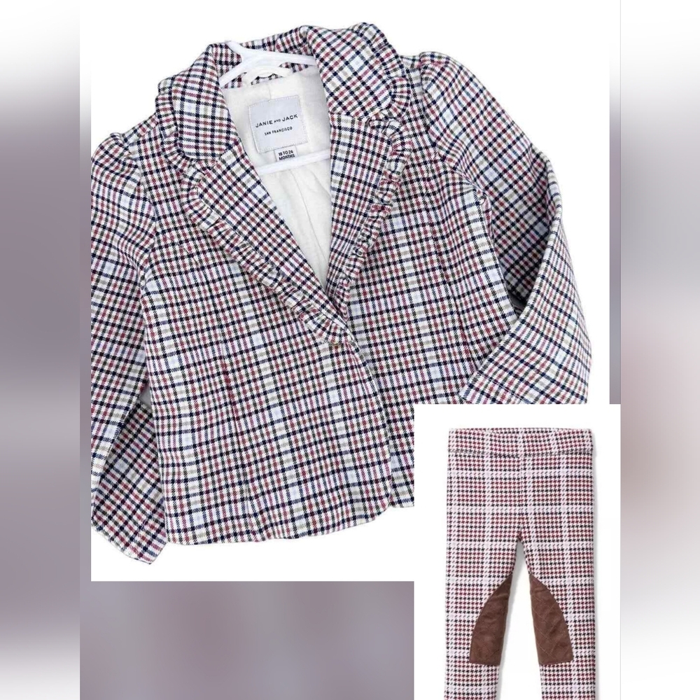 {Janie and Jack} Library Berry Houndstooth Plaid Equistrian Riding Pant …
